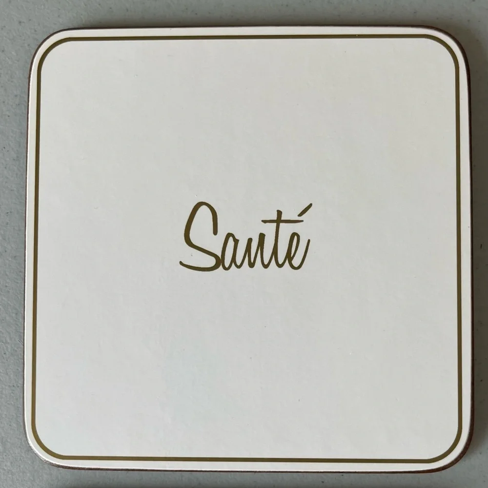 Williams - Sonoma Cheers Coaster set of 4 party holiday drinks EUC drinks cork